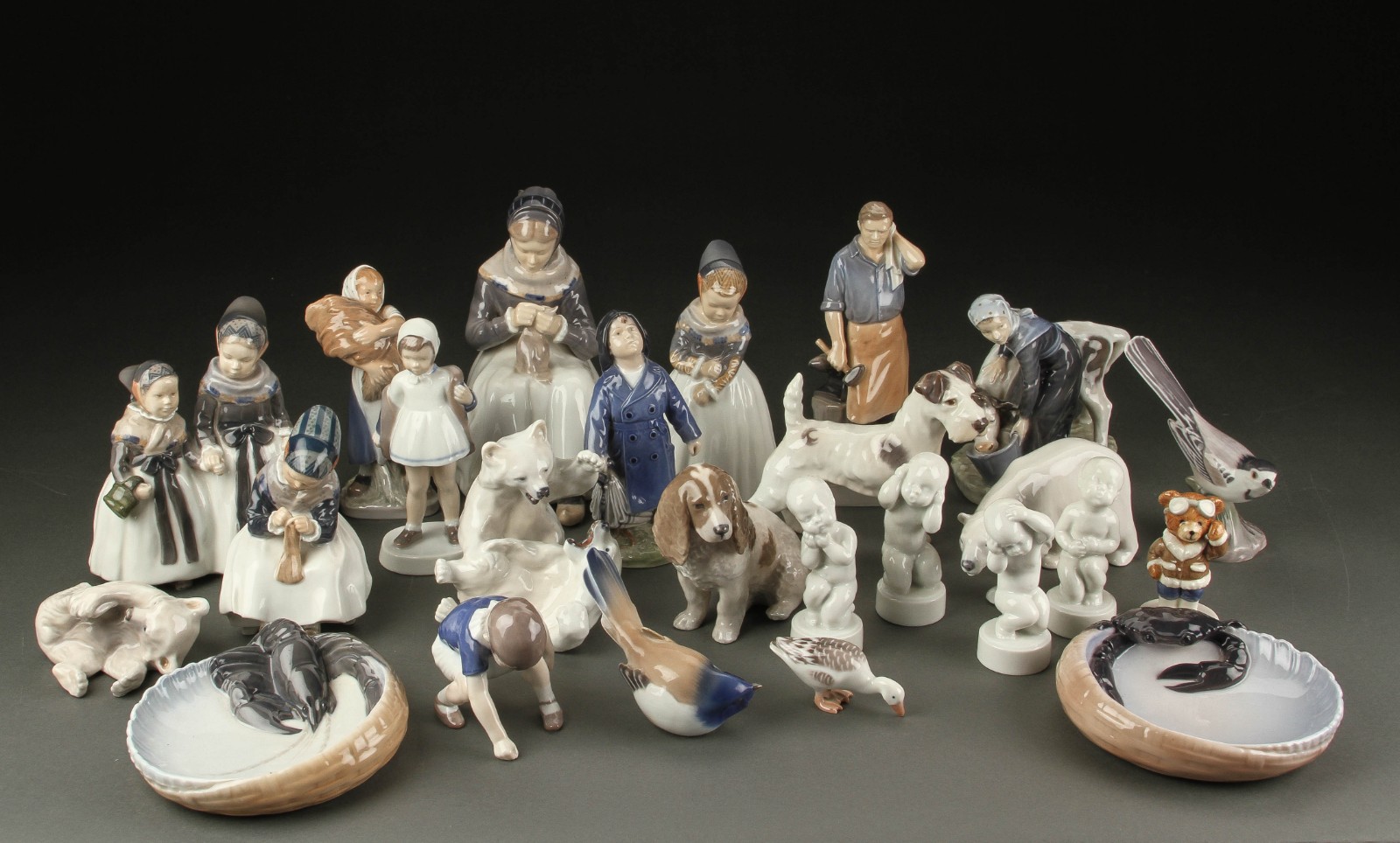 Bing Grøndahl og Royal Copenhagen Stor samling porcelænsfigurer