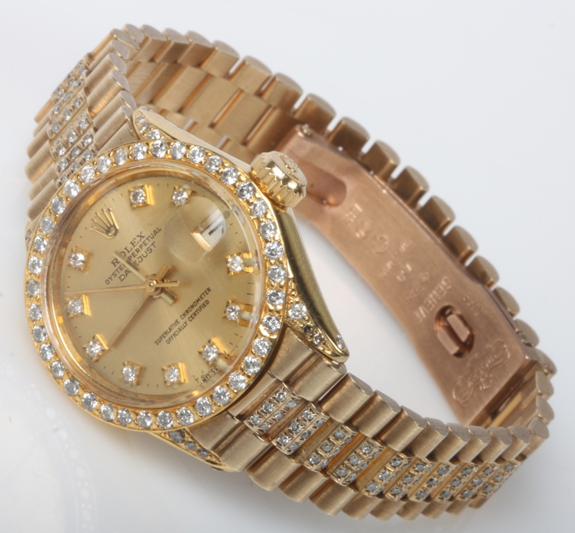 Rolex Oyster Perpetual Dameur Datejust I 18 Kt Guld Med Brillanter Ca