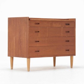 Danish furniture manufacturer: Dressing table / Teak drawer unit with mirror.