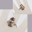 Vintage vende-ring i 14 kt. guld med ametyst / camé og små diamanter