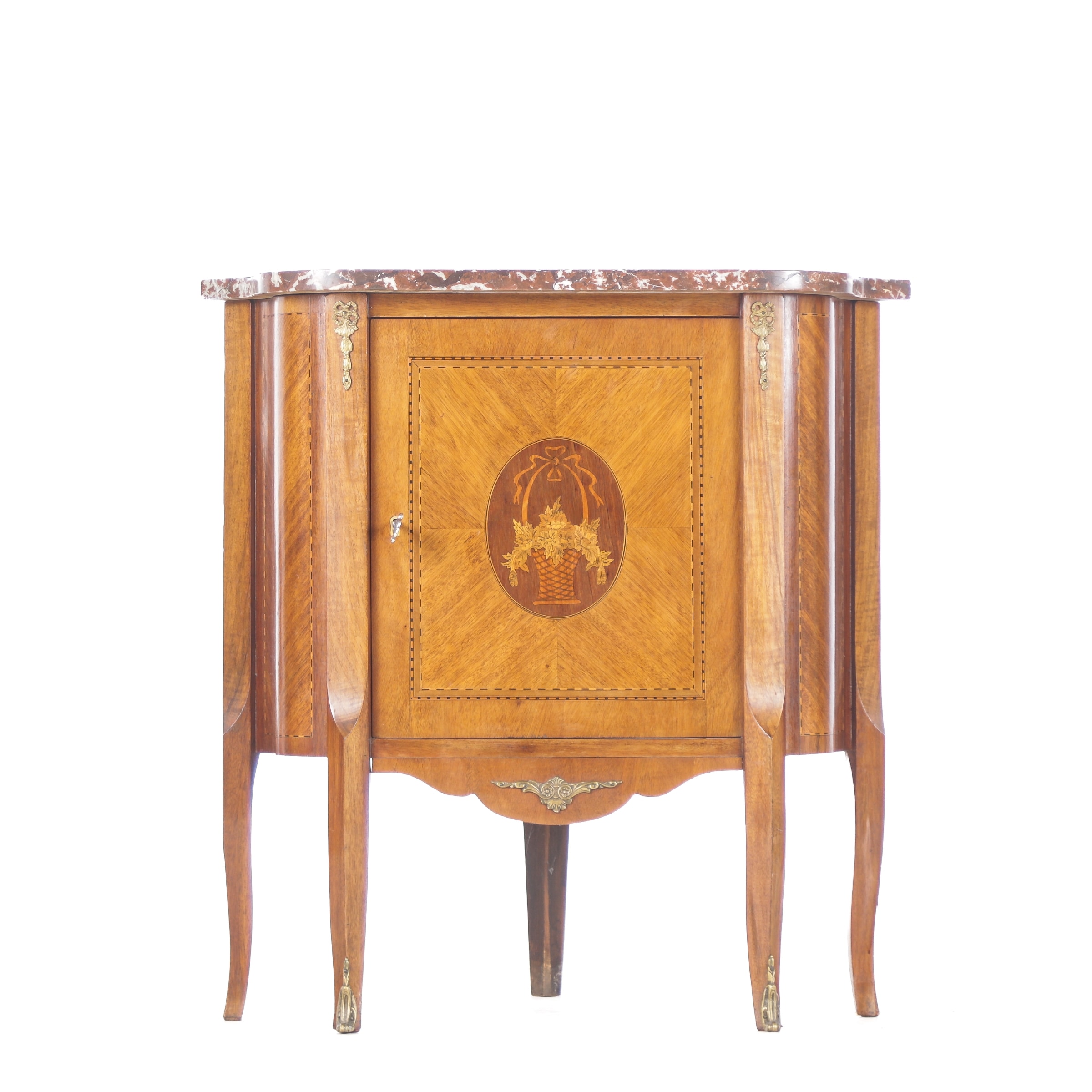 Louis XVI-style mahogany corner cabinet, circa 1900
