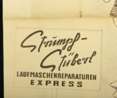 flyde over chokerende Overflod Tysk plakat, 'Strumpf-Stüberl', 1950'erne - Lauritz.com