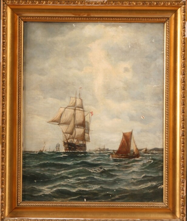 Ubekendt kunstner. Olie på lærred, marin, 18-1900-tallet Denne auktion er annulleret - se nu vare #950816
