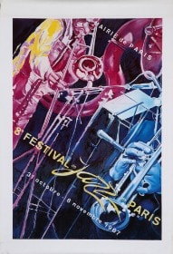 Stor, fransk plakat, 'Festival de Jazz', 1987