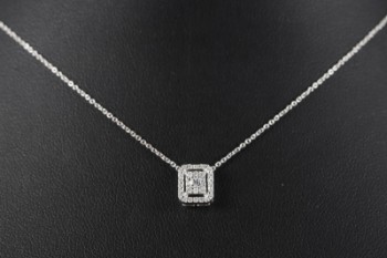 Diamant halskæde af 14 kt hvidguld, 0.23 ct (2)