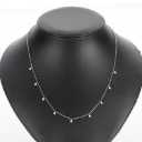 Drop necklace of 18 kt. white gold with diamonds, total approx. 0.49 ct.