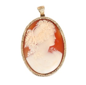 Frits Niels Peter Riim: A cameo pendant/locket of 14k gold. Circa 1930s.