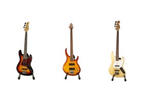 Three electric basses (3)