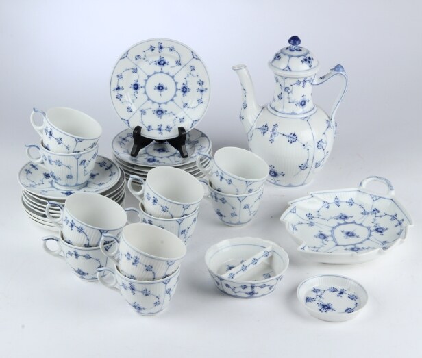 Royal Copenhagen, 'Blue Fluted', porcelain coffee set (29)
