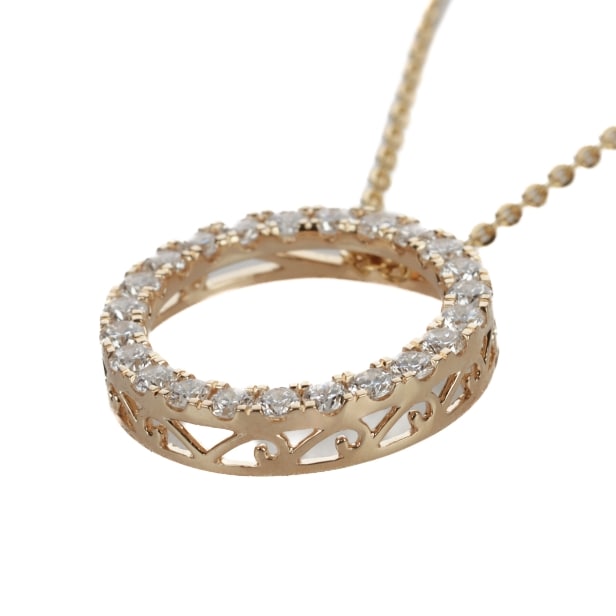 Lab grown diamantvedhæng af 14 kt. guld med kæde, i alt 1.05 ct. (2)