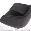 Arne Jacobsen. Kontorstol i sort læder, model 3211 'Lille Giraf'