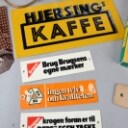 Samling FDB og Cirkelkaffe skilte og memorabilia