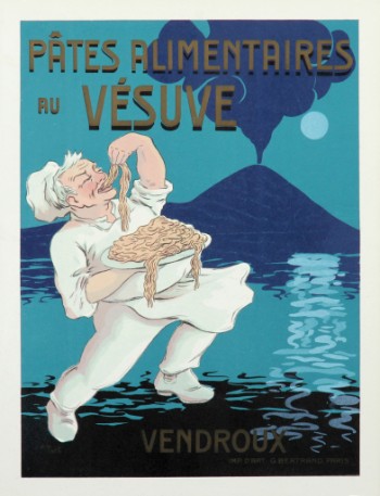 A.M. Pinetti. Lille, original, fransk reklameplakat, Vendroux: Pâtes alimentaires au Vésuve, ca. 1930