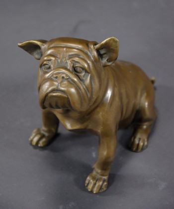 Bronzeskulptur, fransk bulldog