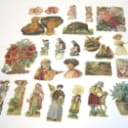 Samling gamle glansbilleder. Ca. 1920-1950. (13 albums + løse ark m.m.)