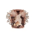 Cocktailring med stor morganit og brillanter, ca 0.92 ct af 18 kt rosaguld