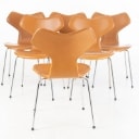 Arne Jacobsen. Seks 'Grand Prix' stole, model 3130, cognacfarvet læder (6)