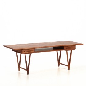 E. W. Bach. Rectangular coffee table in teak.