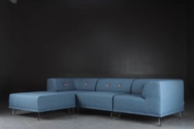 Nomad DOT modulsofa betrukket møbelstof med cognac knapper (4)