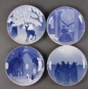 Bing & Grøndahl. Juleplatter 1901, 05, 10 og 12 (4)