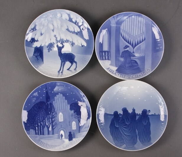Bing & Grøndahl. Juleplatter 1901, 05, 10 og 12 (4)