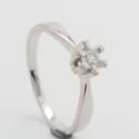 Solitaire ring with brilliant-cut approx. 0.15 ct, 14 ct. white gold, size 52