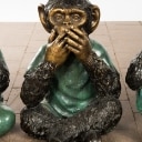 Skulpturer/figurer, de 3 vise aber, 'Ikke høre, ikke se, ikke tale'-aberne, bronze (3)
