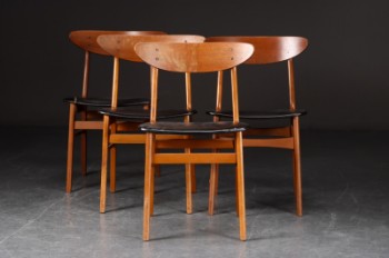 Farstrup Møbelfabrik. Sæt på fire stole af teak / bøg (4)