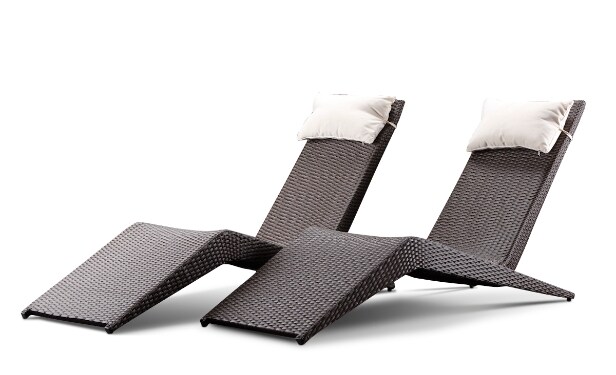 Et par liggestole af polyrattan flet, Keops Collection
