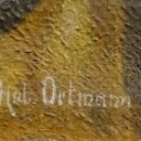 Ölgemälde, Hubert Ortmann, 'nähendes Mädchen'