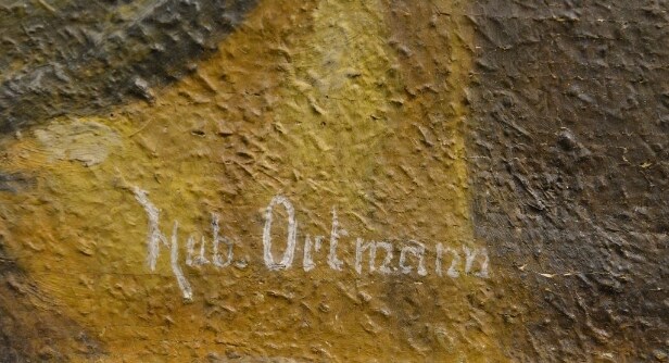 Ölgemälde, Hubert Ortmann, 'nähendes Mädchen'
