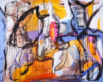 Hanne Hermann. Komposition 120x150 cm
