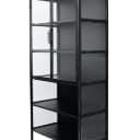 Daneline. Display cabinet in black lacquered metal.