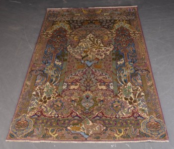 Figural persisk Kashmar tæppe, 290 x 200 cm.