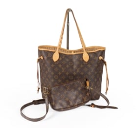 Louis Vuitton. 'Neverfull MM' skuldertaske og 'Pochette' Kuverttaske af Monogram Canvas (2)