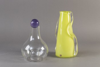 Glaskaraffel Barbara samt Orrefors vase (3)