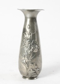 Kayserzinn vase i jugendstiln H. 29,5 cm.