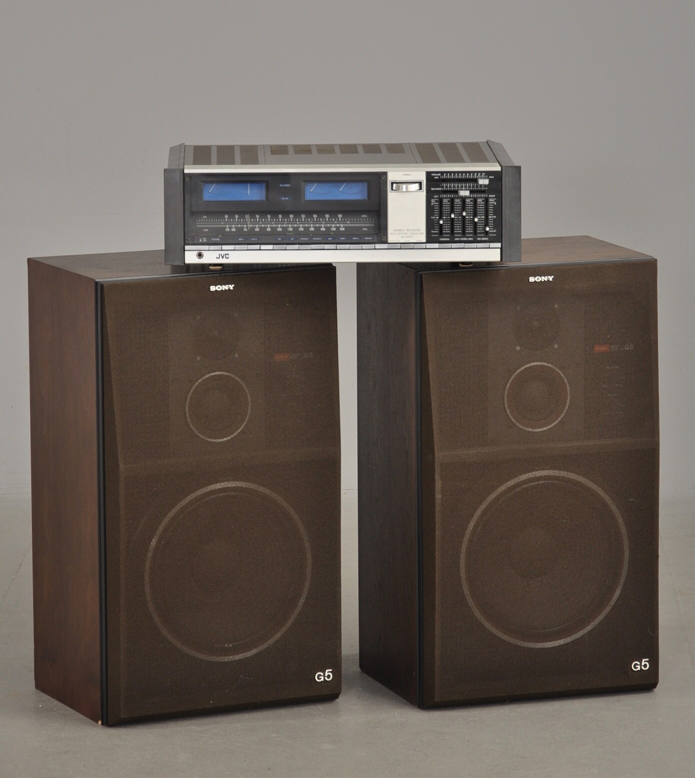 Vintage Hi-Fi, JVC JR-S600 reciever samt par Sony G5 højtalere (3 ...