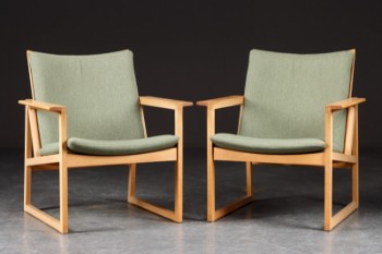 Søborg Møbelfabrik. Par loungestole / lænestole af eg, 1960erne (2)