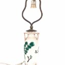 Japansk bordlampe af fajance, Jugend stil, ca. 1900