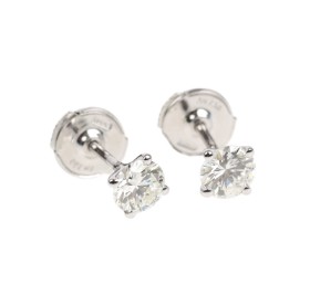 A pair of diamond solitaire ear studs of 18k white gold, 1.03 ct. (2)