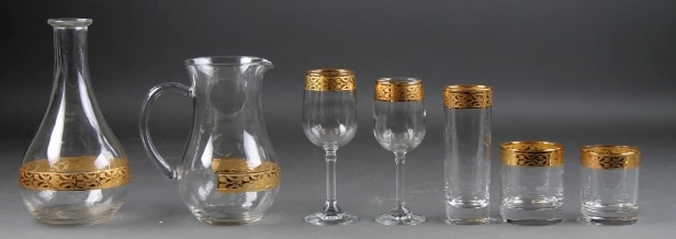 Italienske glas med guldkant (51)