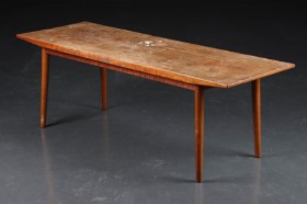 Rectangular teak and oak coffee table, 1950s-60s