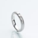Alliance ring of 14 kt white gold with brilliant, 0.09 ct.