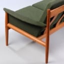 Grete Jalk for France & Son. Detached three-person. sofa in teak wood