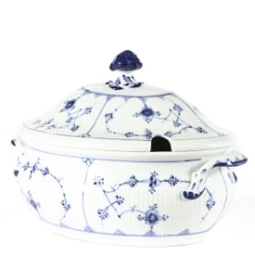 Royal Copenhagen, musselmalet riflet terrin nr. 1/432