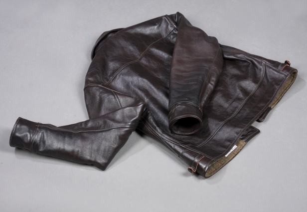 Aero Leather Co., Scotland. Herrejakke af brunt læder model 'Aeromarine', str. 44