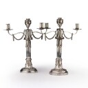 A pair of German Louis Seize silver candelabra, Leipzig circa 1790 (2)