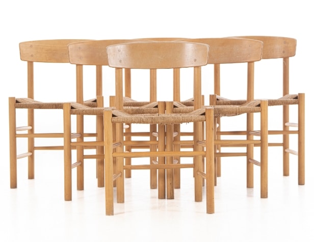 Børge Mogensen. Six Folk Chairs of beech, model J39 (6)