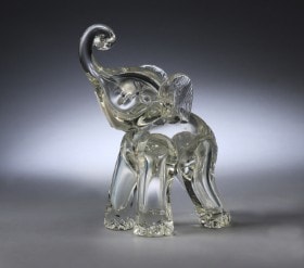 Elefant af muranoglas fra 70'erne